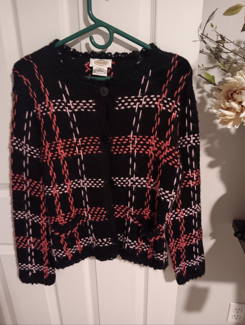 Talbots Geometric Knit Cardigan Sweater. Medium